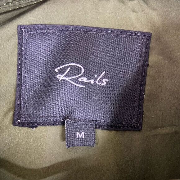 Rails Women's Olive Green Snap Cropped Peyton Quilted Fleece Jacket Size M - Picture 5 of 7